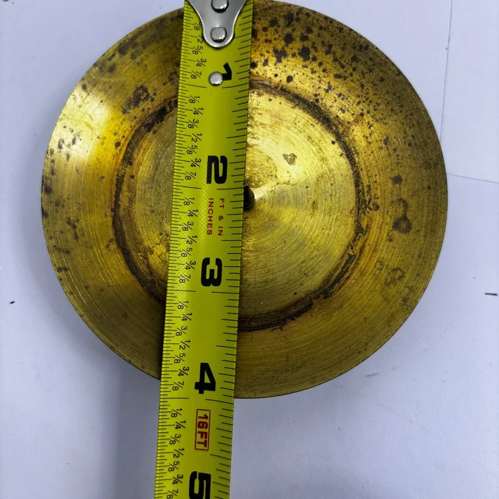 Vintage West Germany Brass Pillar Candle Holder Set of 3 Mid Century Modern‎ MCM